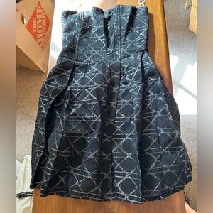 Eight Sixty Black and Silver Patterned Dress